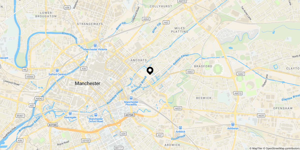 Approximate location of Lockgate Mews, New Islington, Manchester, M4